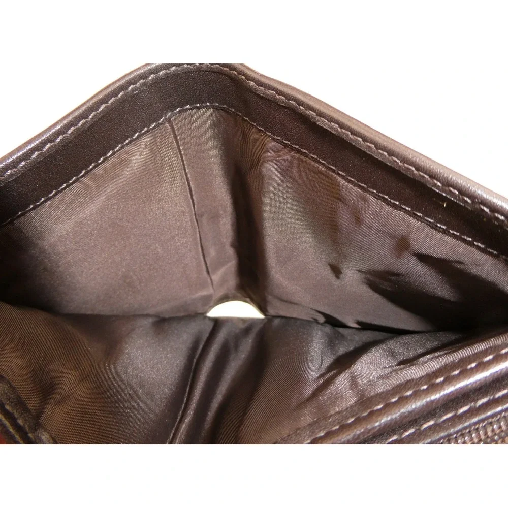 Coach Soho Signature Khaki Brown Mini C Small Trifold Wallet
